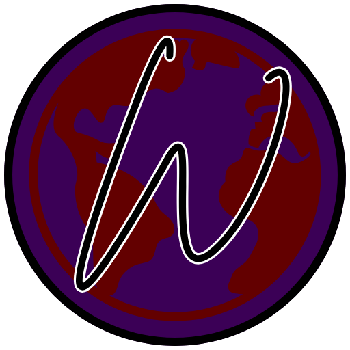 A purple and red globe has a "W" superimposed.
